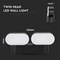 12W LED Væglampe - Sort hus