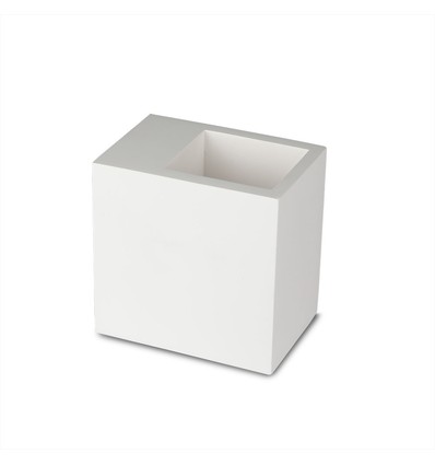 G9 påbygningsspot i gips, firkantet - Hvid, 10x10cm, uden lyskilde