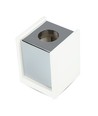 GU10 kvadratisk gips påbygningsspot med krom bund - 10x10cm, hvid/krom, IP20 indendørs, uden lyskilde