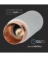 GU10 påbygningsspot i beton - Rund, grå med mat rosa guld, uden lyskilde, IP20