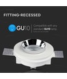 GU10 indbygningsspot i gips - Rund, hvid/krom, Ø10cm, IP20, uden lyskilde