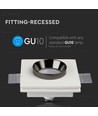 GU10 indbygningsspot i hvid gips, kvadratisk - 100x100 mm, IP20 indendørs, 5 års garanti
