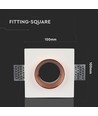 Firkantet indbygningsspot i gips - Hvid/krom, til GU10/GU5.3, 5 års garanti