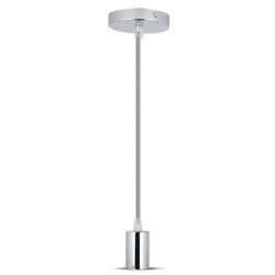 Lampefatning V-Tac lampefatning - Krom metal, grå ledning, E27
