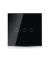 WiFi 3-vejs touch afbryder, sort - 2200W, virker med Google Home og Alexa, 3 Gang 1 Way