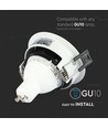 GU10 indbygningsspot - Rund, hvid/sort, aluminium, Ø7,9 cm, hul: Ø7,2 cm, uden lyskilde
