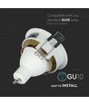 GU10 indbygningsspot - Rund, hvid/guld, aluminium, IP20, Hul: Ø7,2 cm, Mål: Ø7,9 cm, uden lyskilde