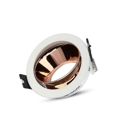 GU10 indbygningsspot - Rund, hvid/rose gold, aluminium, hul: Ø7,2 cm, IP20 indendørs
