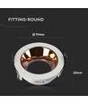 GU10 indbygningsspot - Rund, hvid/rose gold, aluminium, hul: Ø7,2 cm, IP20 indendørs
