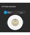 GU10 indbygningsspot - Rund, hvid/guld, aluminium, hul: Ø7,5 cm, mål: Ø8,3 cm