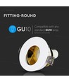 GU10 indbygningsspot - Rund, hvid/guld, aluminium, IP20, hul: Ø7,5 cm, mål: Ø8 cm