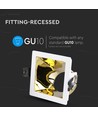 GU10 indbygningsspot - Firkantet, hvid/guld, aluminium, hul: 80x80mm, uden lyskilde
