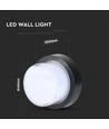 12W rund LED væglampe - IP65, sort, 3000K, inkl. lyskilde