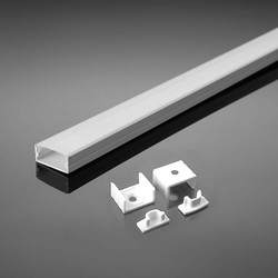 Elmateriel Monteringssæt LED-strip - 12mm Overflade, 2000x17,4x7mm, Hvid