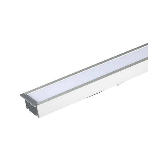120cm 40W LED lineært indbygningsarmatur - Samsung LED chip, 120cm, sølv, 5 års garanti