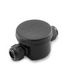 Vandtæt 2-vejs samleboks - IP66, sort, 24A, UV-resistent, 450V, til projektører