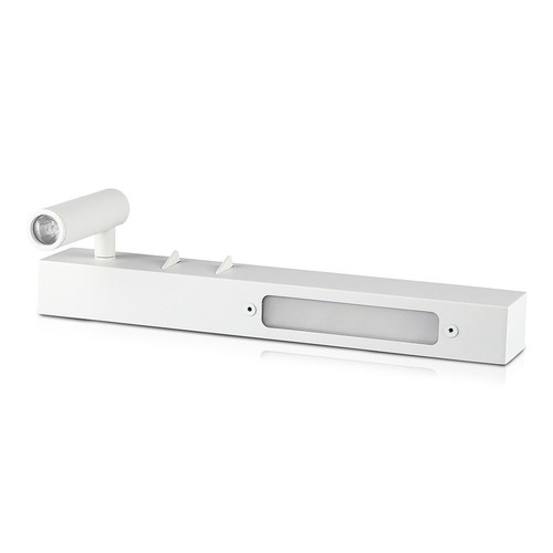 3W+3W LED hotel sengelampe - Hvid, 3000K, aluminium, væglampe