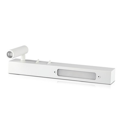 3W+3W LED hotel sengelampe - Hvid, 3000K, aluminium, væglampe