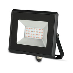 Producenter 20W LED-projektør, rød, sort hus