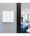 3-tryks trådløs smart afbryder, 1-vejs - IP54, hvid, batteridrevet, rækkevidde op til 600m