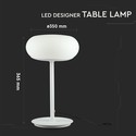 25W LED Bordlampe - Designer, Touch Dæmpbar, 3000K, Hvid