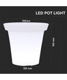 36cm LED urtepotteskjuler med RGBW - Ø35,5 x 32,5 cm, genopladelig, inkl. fjernbetjening, hvid krop