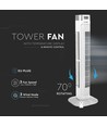 55W LED Tower Fan, 36" - Hvid, 3 hastigheder, fjernbetjening, timer, oscillation, temperaturdisplay