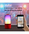 6W bærbar Bluetooth højttaler med LED lys - Rød, 1800mAh batteri, USB/TF/AUX, 5V DC