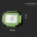 [V-TAC] [Projektør] [10W] - [LED, Genopladelig, Samsung Chip, 6400K, SOS Flash]