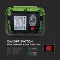 [V-TAC] [Projektør] [10W] - [LED, Genopladelig, Samsung Chip, 6400K, SOS Flash]