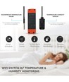 16A Wi-Fi temperatur og fugtigheds-styring - Scheduler, Smart Home, app styret, IP20
