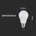 9W A60 LED pære E27 - Mikrobølgesensor, 6400K