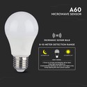 9W A60 LED pære E27 - Mikrobølgesensor, 6400K