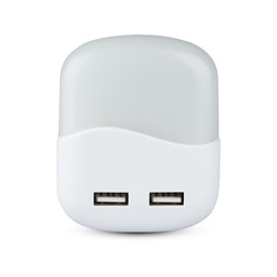 Producenter 0,45W Natlampe - LED, EU Stik, USB, Samsung Chip 4000K, Firkantet.