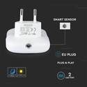 0,45W Natlampe - LED, EU Stik, USB, Samsung Chip 4000K, Firkantet
