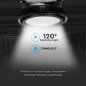 500W Highbay - Meanwell dæmpbar, Samsung chip, 4000K, 120D, sort hus, 120lm/W