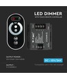 RF LED lysdæmper med touch fjernbetjening, 12V/24V - 3 kanaler, 18A, sort, til LED strips