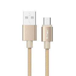 Producenter 1M Micro USB Fletnylonkabel - Guld (Platinum Serie)