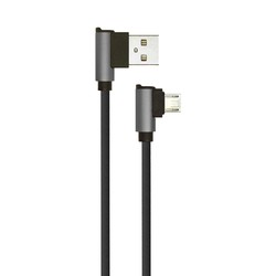 Elmateriel 1m Micro USB Kabel L-Type - Sort, Diamond Serie