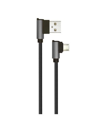 1m Micro USB Kabel L-Type - Sort, Diamond Serie 1m Micro USB Kabel L-Type - Sort, Diamond Serie