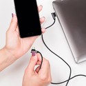 1m Micro USB Kabel L-Type - Sort, Diamond Serie