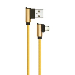Elmateriel 1M Micro USB Kabel L-Type - Guld, Diamond Serie.