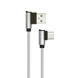 Elmateriel 1M Type-C USB Kabel L-Type - Grå (Diamond Serien)
