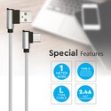 1M Type-C USB Kabel L-Type - Grå (Diamond Serien)