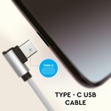 1M Type-C USB Kabel L-Type - Grå (Diamond Serien)