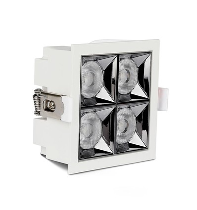 16W kvadratisk LED indbygningsspot, RA90 - Samsung LED chip, Hul: 8,5 x 8,5 cm, Mål: 9,3 x 9,3 cm