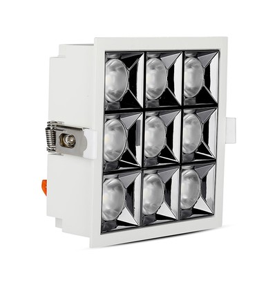 36W kvadratisk LED indbygningspanel med Samsung chip - 2880lm, RA90, 12°, hul: 120x120mm, 5700K