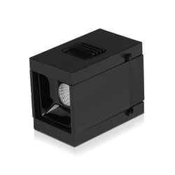 Elmateriel 1W LED magnetisk lineært spotlys - 3000K, sort, IP20, 24V.