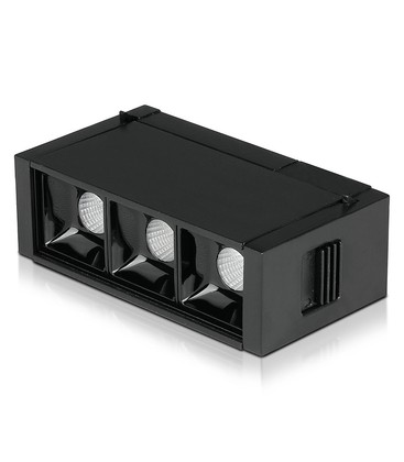3*1W LED Magnetisk Lineært Spotlys 3000K - Sort, IP20, 24V