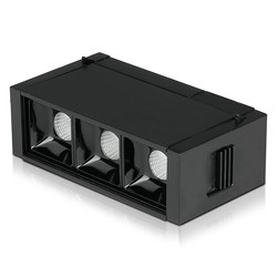 Elmateriel 3*1W LED magnetisk lineær spotlys - 4000K, sort, IP20, 24V